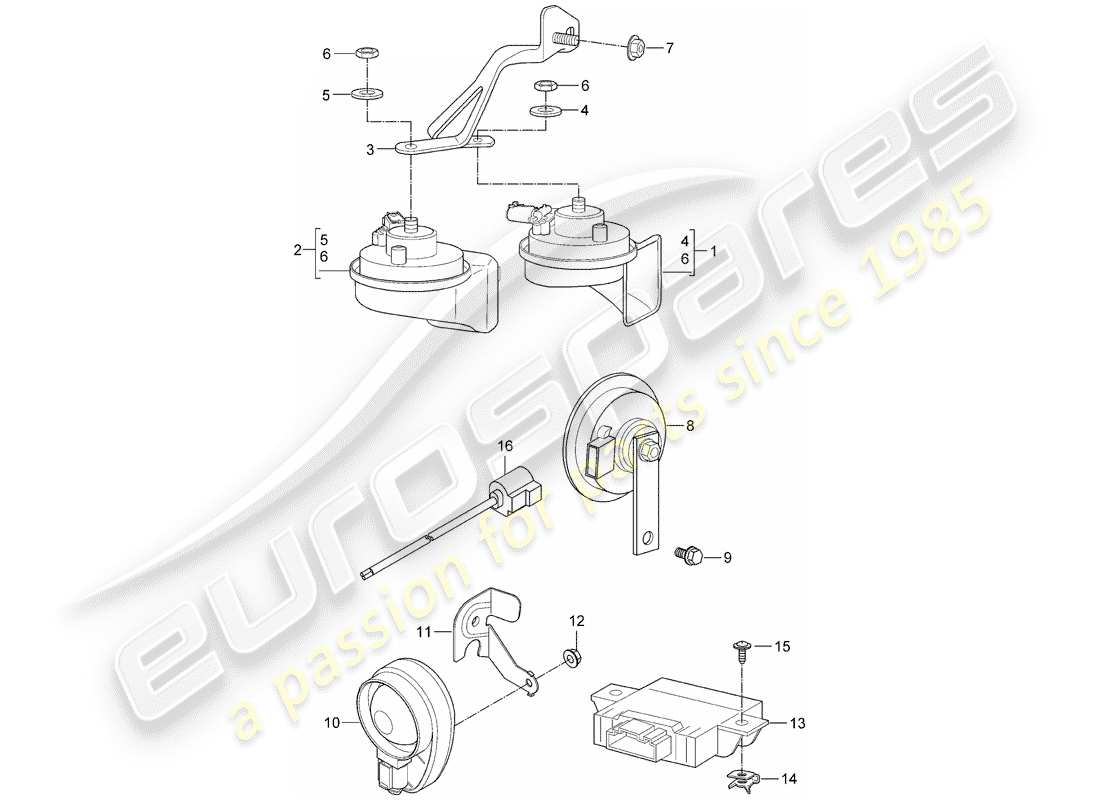 a part diagram from the porsche 2006 (997-1) parts catalogue