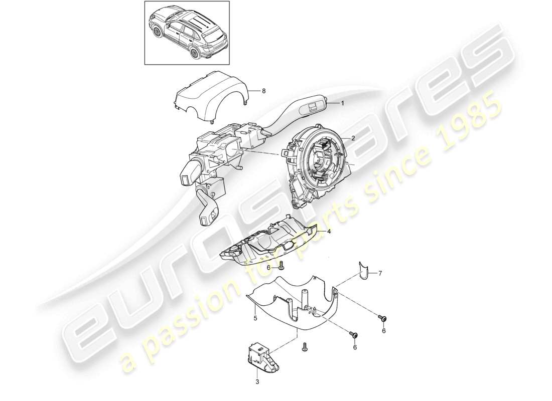 a part diagram from the porsche cayenne parts catalogue