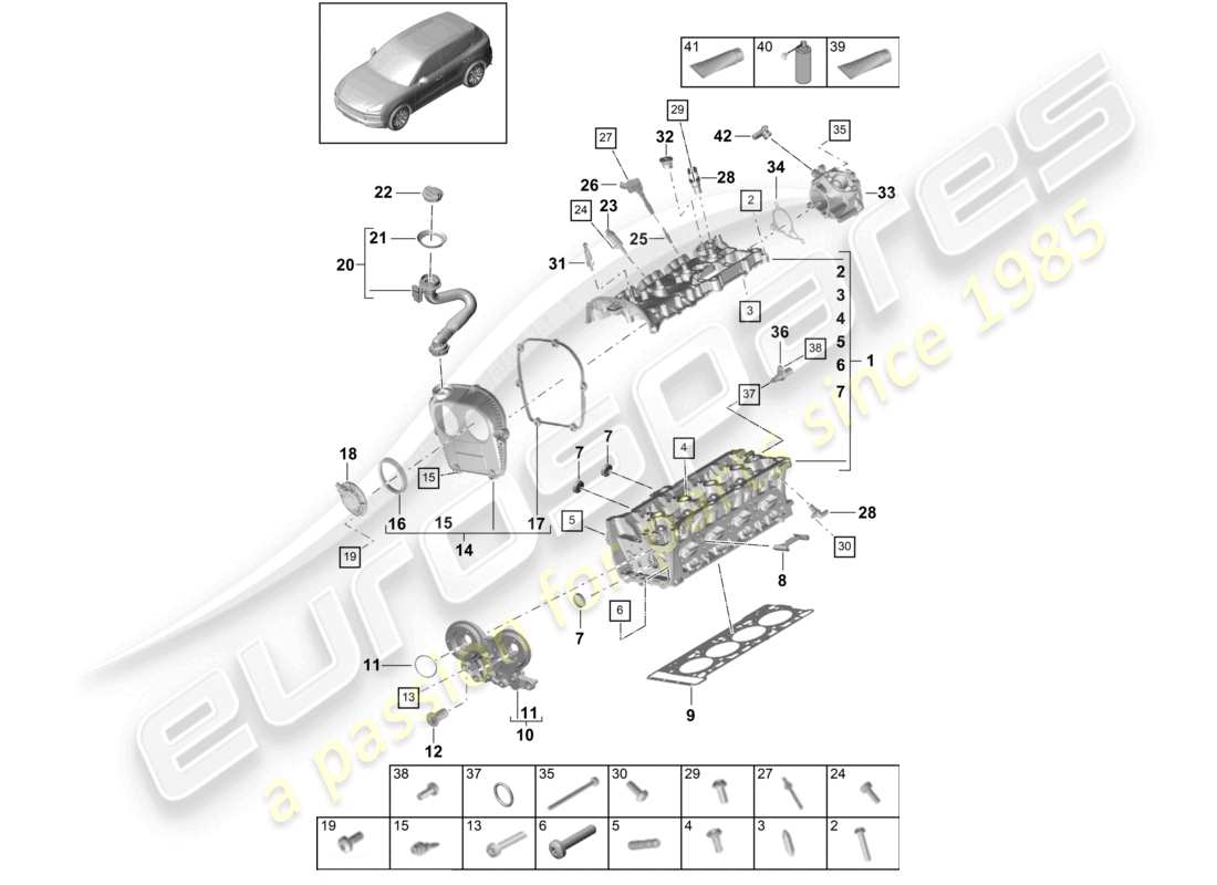 a part diagram from the porsche cayenne parts catalogue