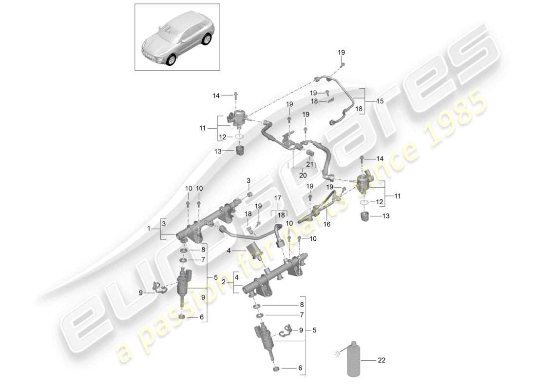 VIEW PARTS DIAGRAMS FROM THE PORSCHE MACAN PARTS CATALOGUE a part diagram from the porsche macan parts catalogue