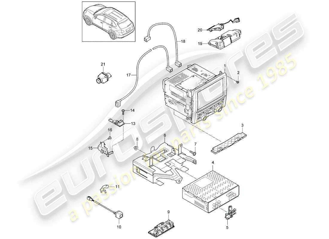 a part diagram from the porsche cayenne parts catalogue