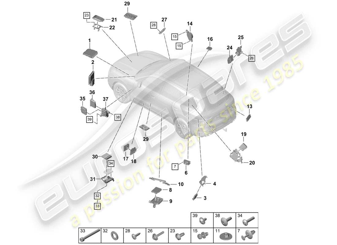 VIEW PARTS DIAGRAMS FROM THE PORSCHE CAYENNE PARTS CATALOGUE a part diagram from the porsche cayenne parts catalogue