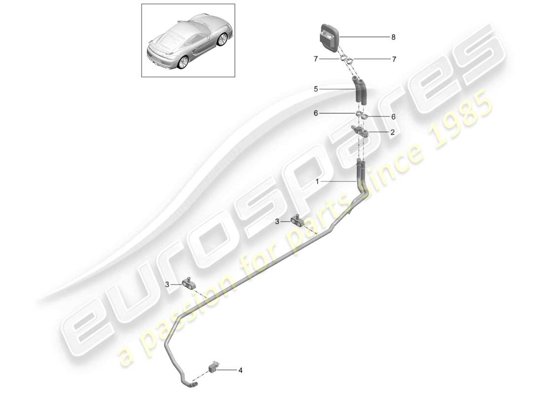 a part diagram from the porsche cayman parts catalogue