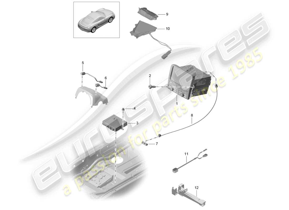 a part diagram from the porsche cayman parts catalogue