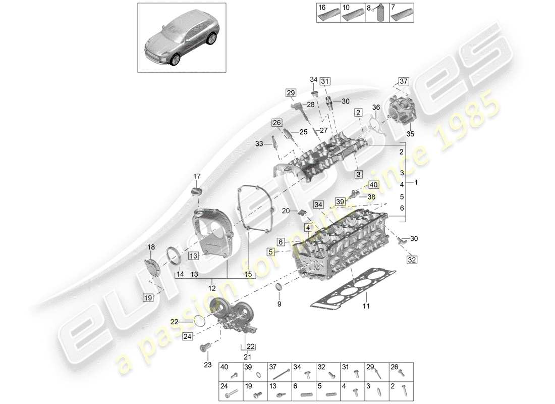 a part diagram from the porsche 2020 (macan) parts catalogue