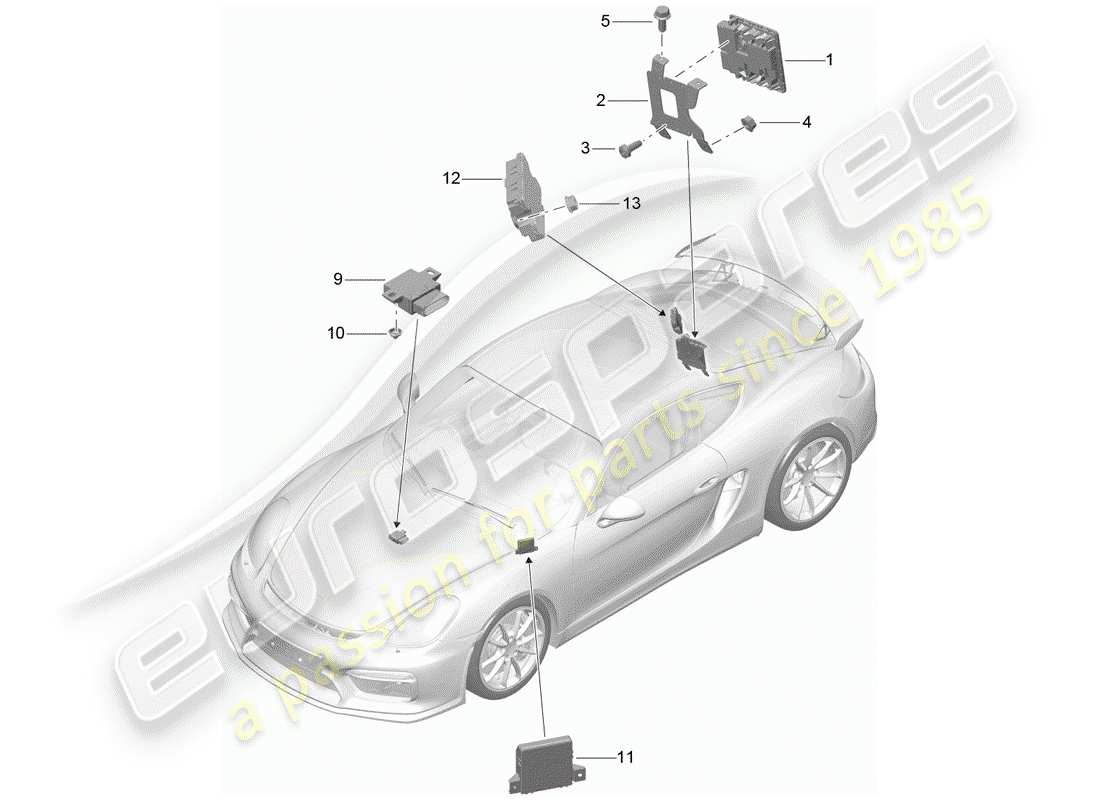 a part diagram from the porsche cayman parts catalogue