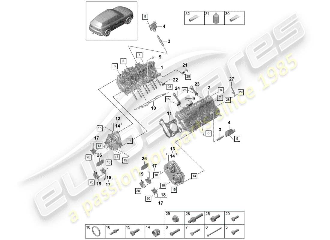 a part diagram from the porsche cayenne parts catalogue