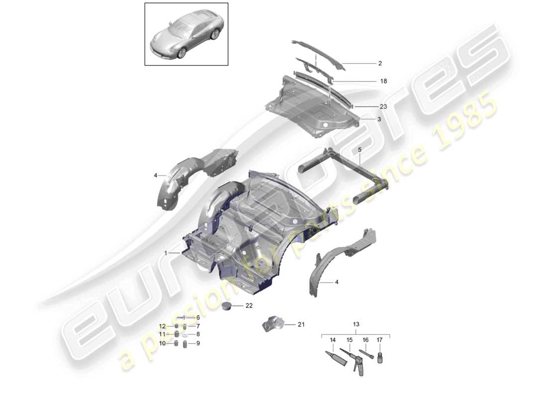 a part diagram from the porsche 2017 (991-2) parts catalogue