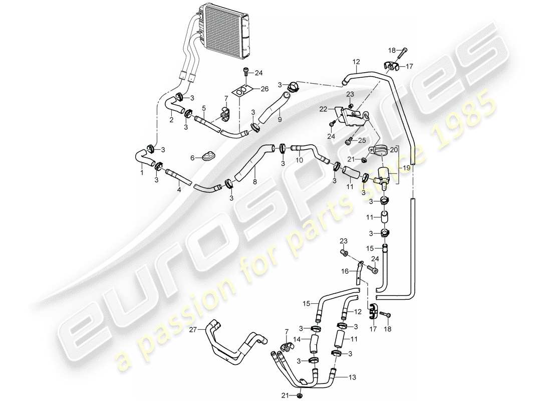 a part diagram from the porsche cayenne parts catalogue