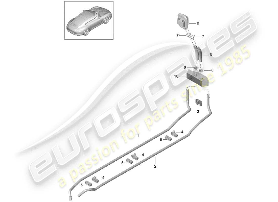 a part diagram from the porsche 991 parts catalogue