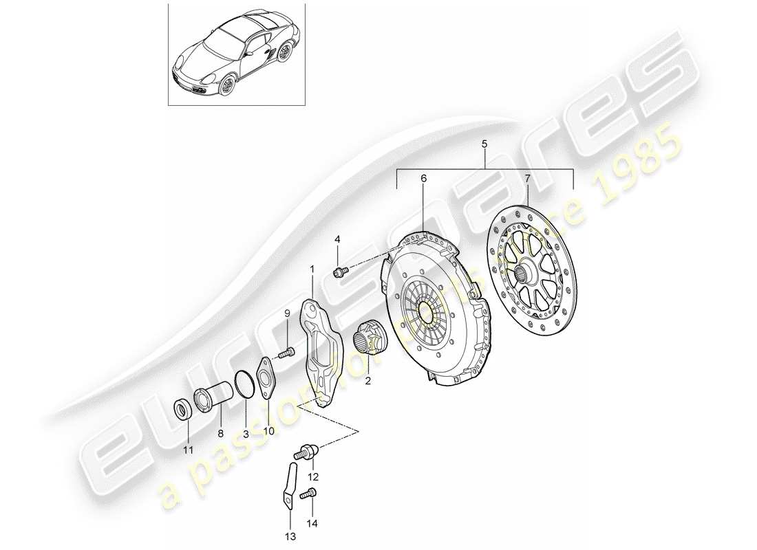 VIEW PARTS DIAGRAMS FROM THE PORSCHE CAYMAN PARTS CATALOGUE a part diagram from the porsche cayman parts catalogue