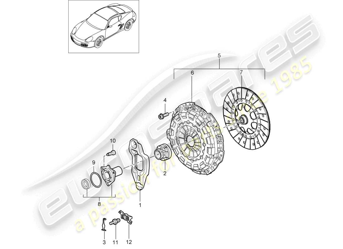 VIEW PARTS DIAGRAMS FROM THE PORSCHE CAYMAN PARTS CATALOGUE a part diagram from the porsche cayman parts catalogue