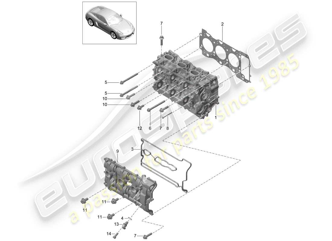 a part diagram from the porsche 2014 (981 cayman) parts catalogue