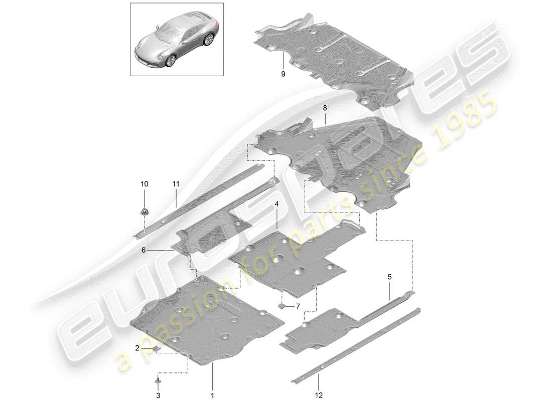 a part diagram from the porsche 991 parts catalogue