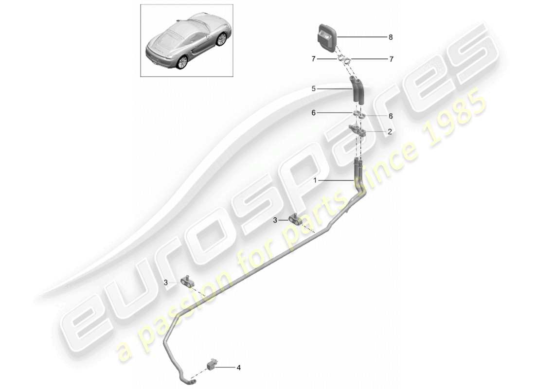 VIEW PARTS DIAGRAMS FROM THE PORSCHE CAYMAN PARTS CATALOGUE a part diagram from the porsche cayman parts catalogue