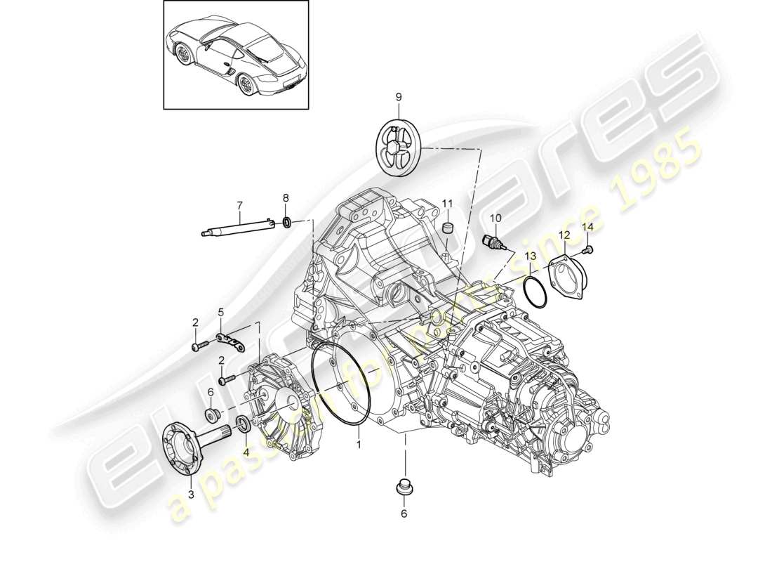 VIEW PARTS DIAGRAMS FROM THE PORSCHE CAYMAN PARTS CATALOGUE a part diagram from the porsche cayman parts catalogue