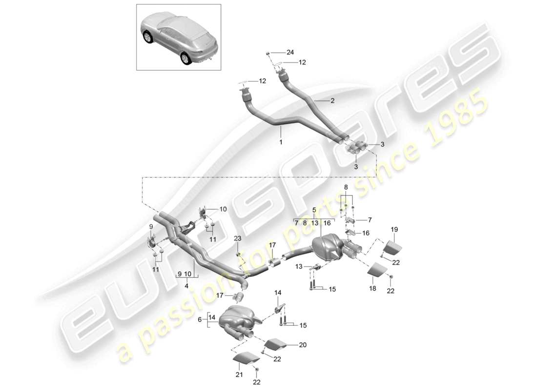 VIEW PARTS DIAGRAMS FROM THE PORSCHE MACAN PARTS CATALOGUE a part diagram from the porsche macan parts catalogue