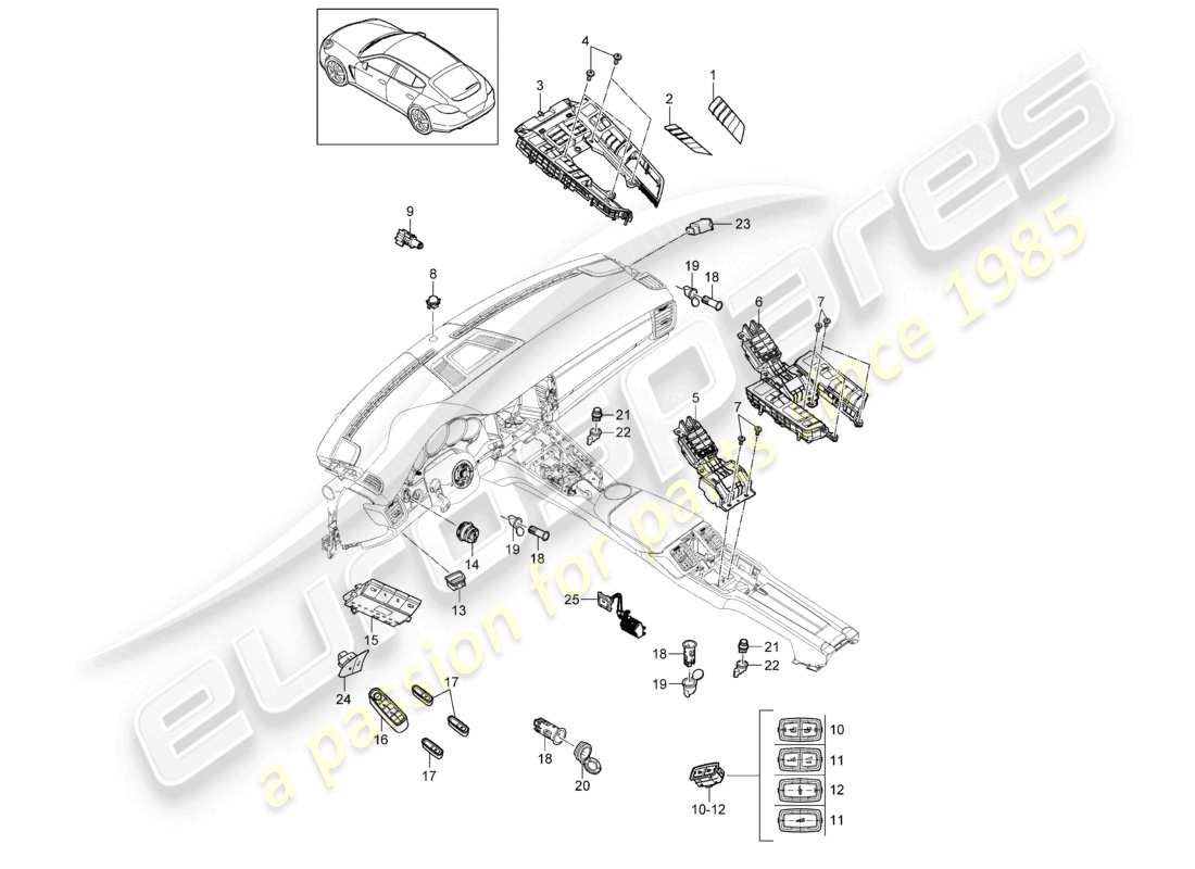 VIEW PARTS DIAGRAMS FROM THE PORSCHE PANAMERA PARTS CATALOGUE a part diagram from the porsche panamera parts catalogue