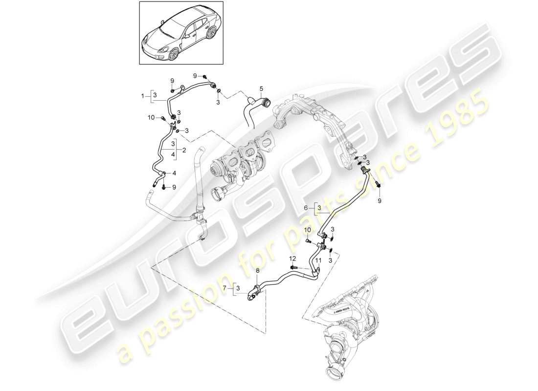a part diagram from the porsche panamera parts catalogue