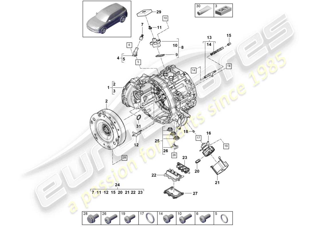a part diagram from the porsche cayenne parts catalogue