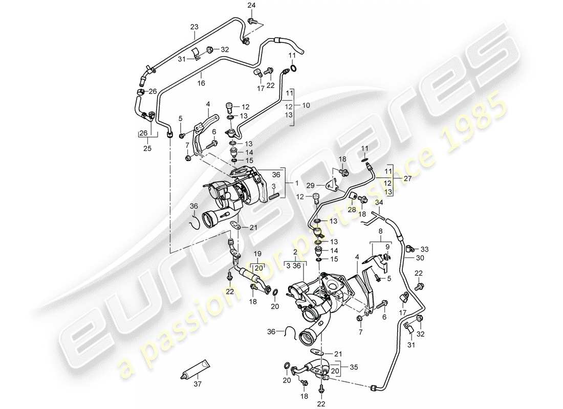 a part diagram from the porsche cayenne parts catalogue
