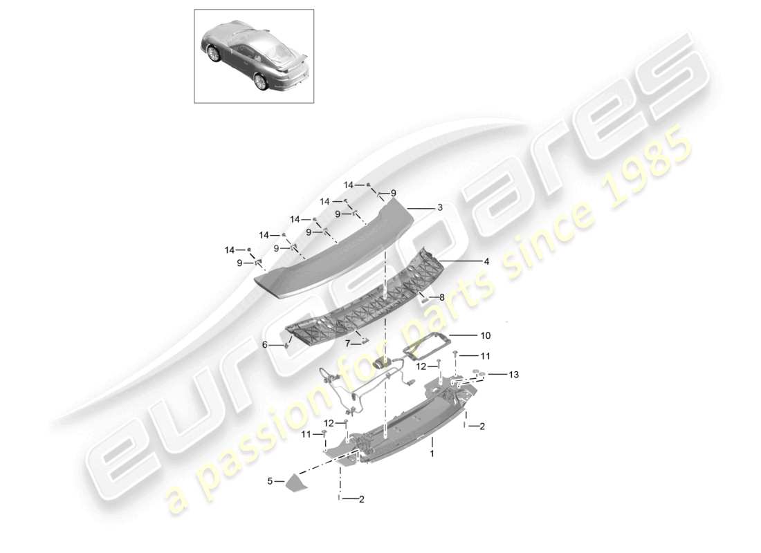 VIEW PARTS DIAGRAMS FROM THE PORSCHE 991 PARTS CATALOGUE a part diagram from the porsche 991 parts catalogue