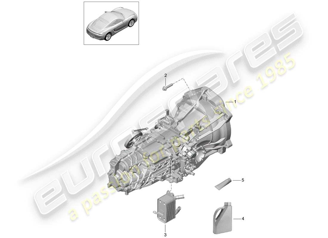 VIEW PARTS DIAGRAMS FROM THE PORSCHE CAYMAN PARTS CATALOGUE a part diagram from the porsche cayman parts catalogue