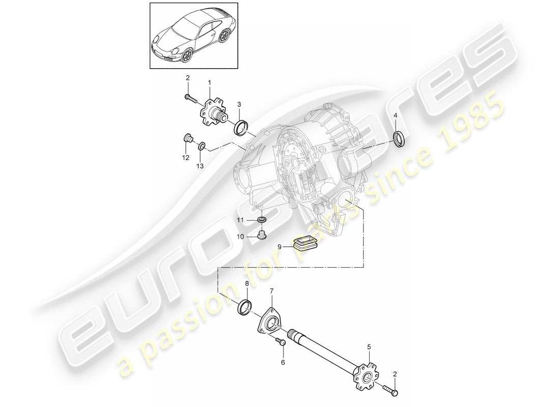 a part diagram from the porsche 2008 (997-1) parts catalogue