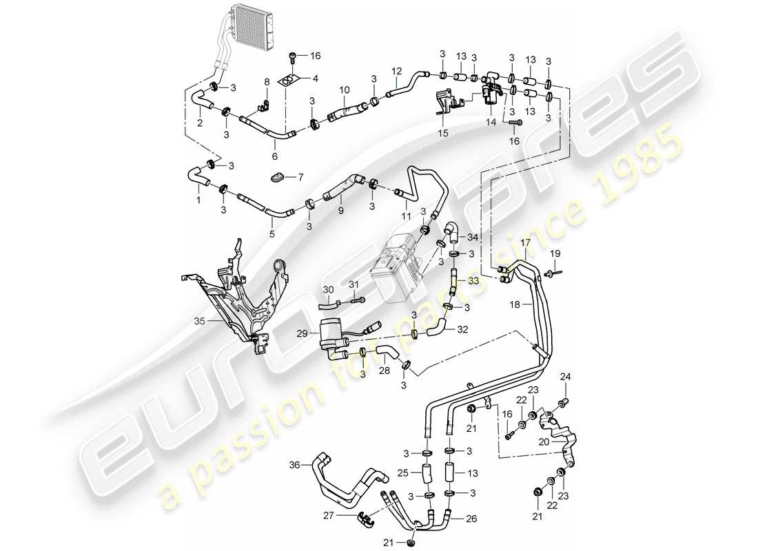 a part diagram from the porsche cayenne parts catalogue