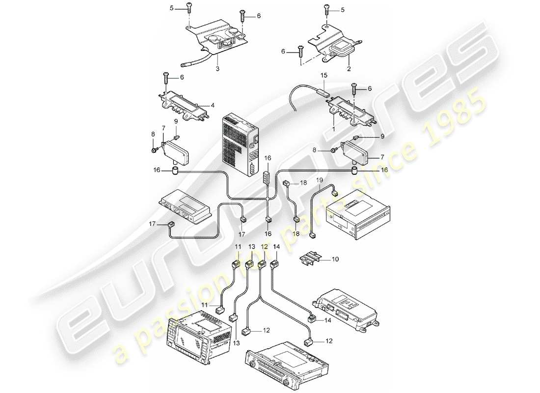 a part diagram from the porsche cayenne parts catalogue