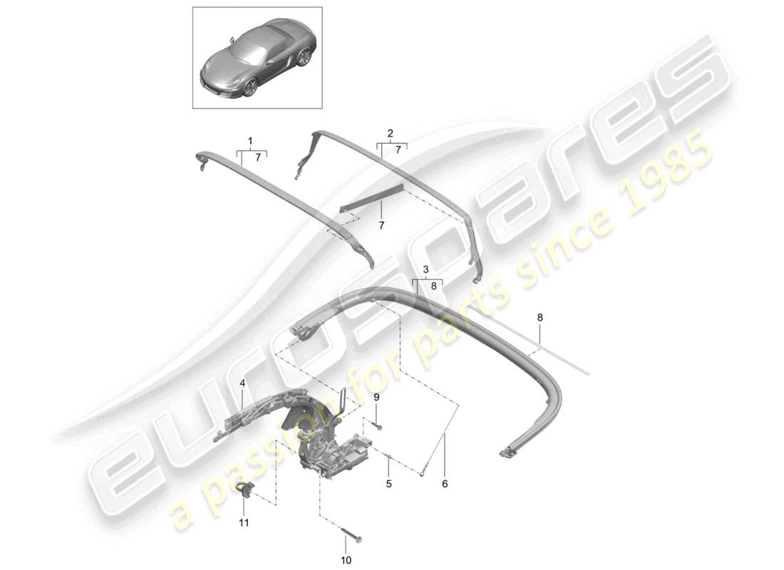 VIEW PARTS DIAGRAMS FROM THE PORSCHE BOXSTER PARTS CATALOGUE a part diagram from the porsche boxster parts catalogue