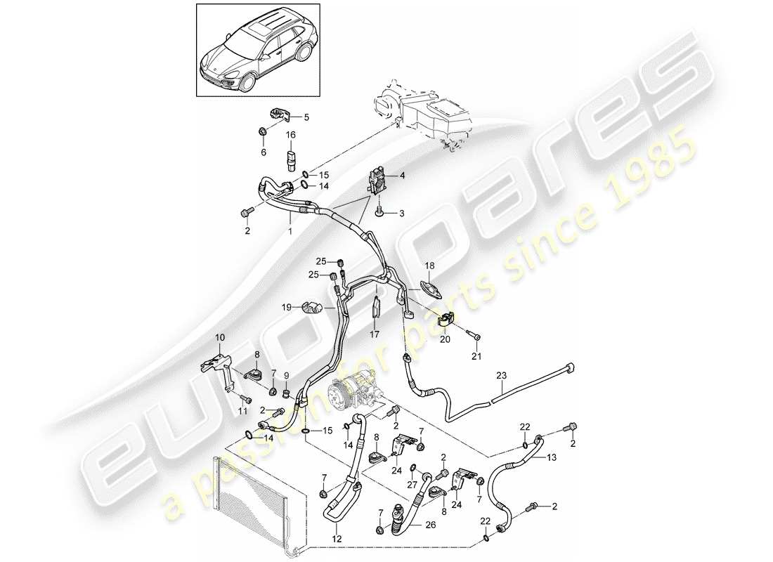 a part diagram from the porsche cayenne parts catalogue