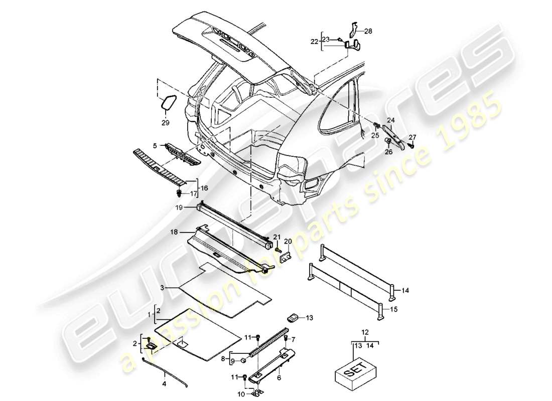 a part diagram from the porsche 2007 (cayenne e1 9pa) parts catalogue