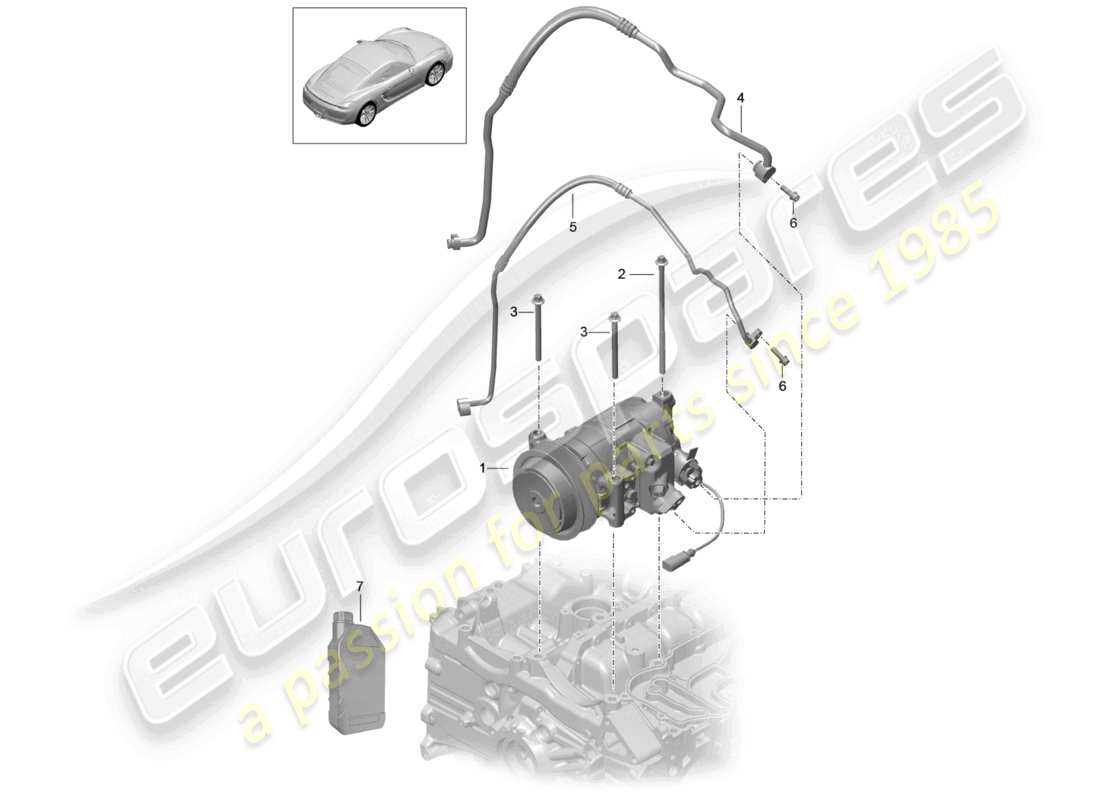 a part diagram from the porsche cayman parts catalogue