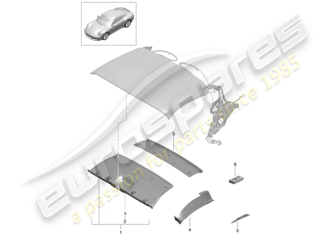 a part diagram from the porsche 991 parts catalogue