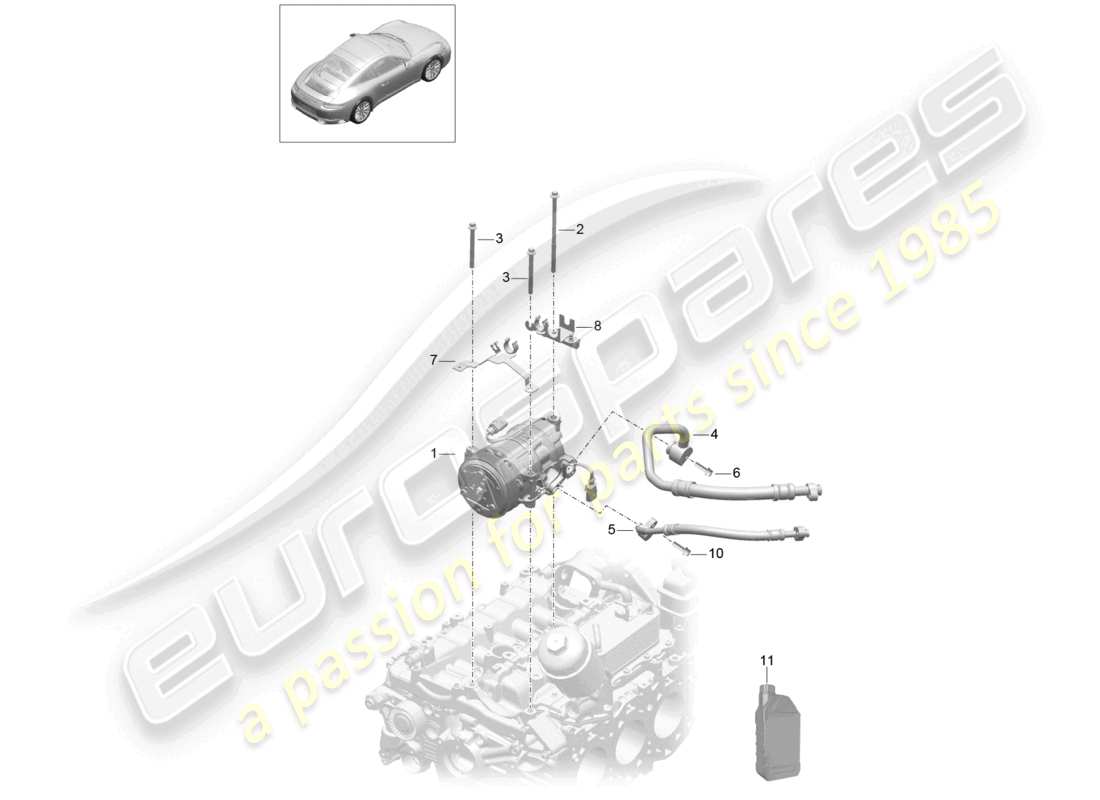 a part diagram from the porsche 991 parts catalogue