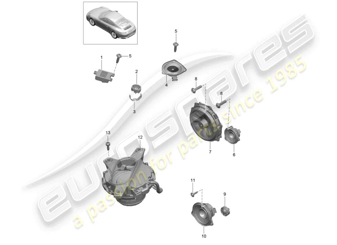 a part diagram from the porsche 991 parts catalogue
