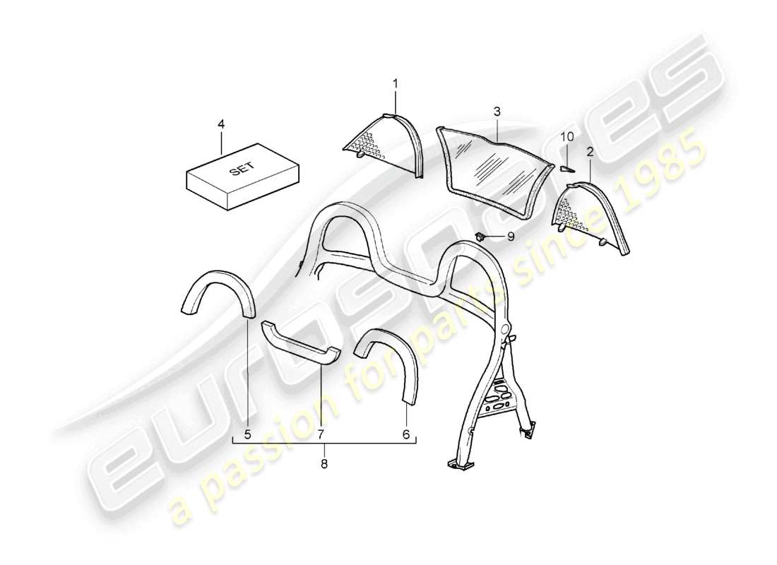 VIEW PARTS DIAGRAMS FROM THE PORSCHE BOXSTER PARTS CATALOGUE a part diagram from the porsche boxster parts catalogue