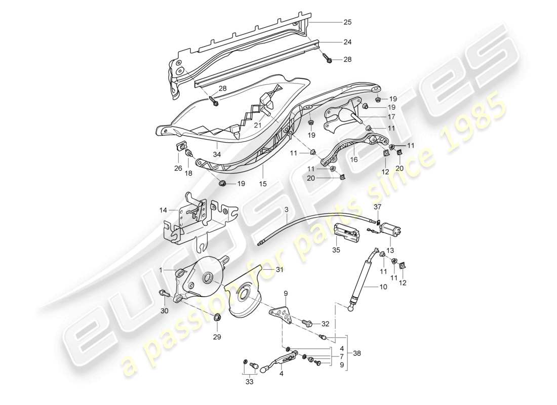 a part diagram from the porsche boxster parts catalogue