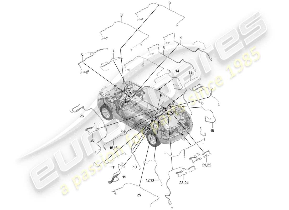 VIEW PARTS DIAGRAMS FROM THE PORSCHE MACAN PARTS CATALOGUE a part diagram from the porsche macan parts catalogue