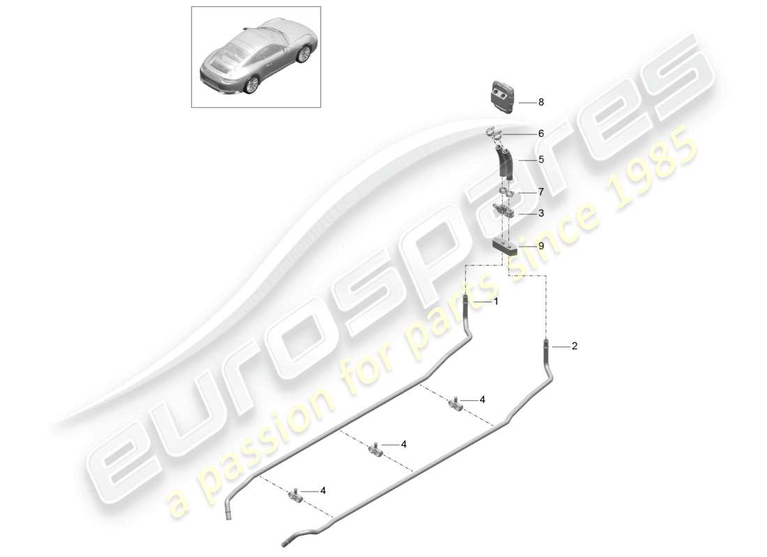 a part diagram from the porsche 991 parts catalogue