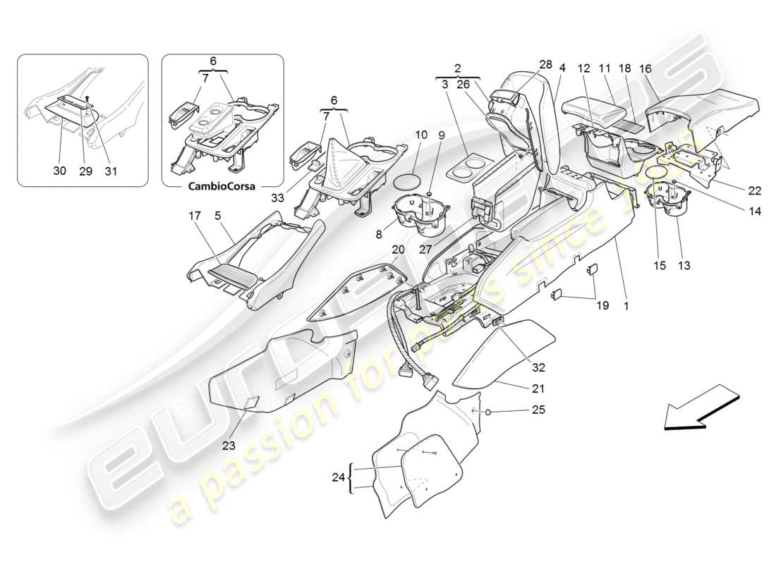 a part diagram from the maserati granturismo (2008) parts catalogue