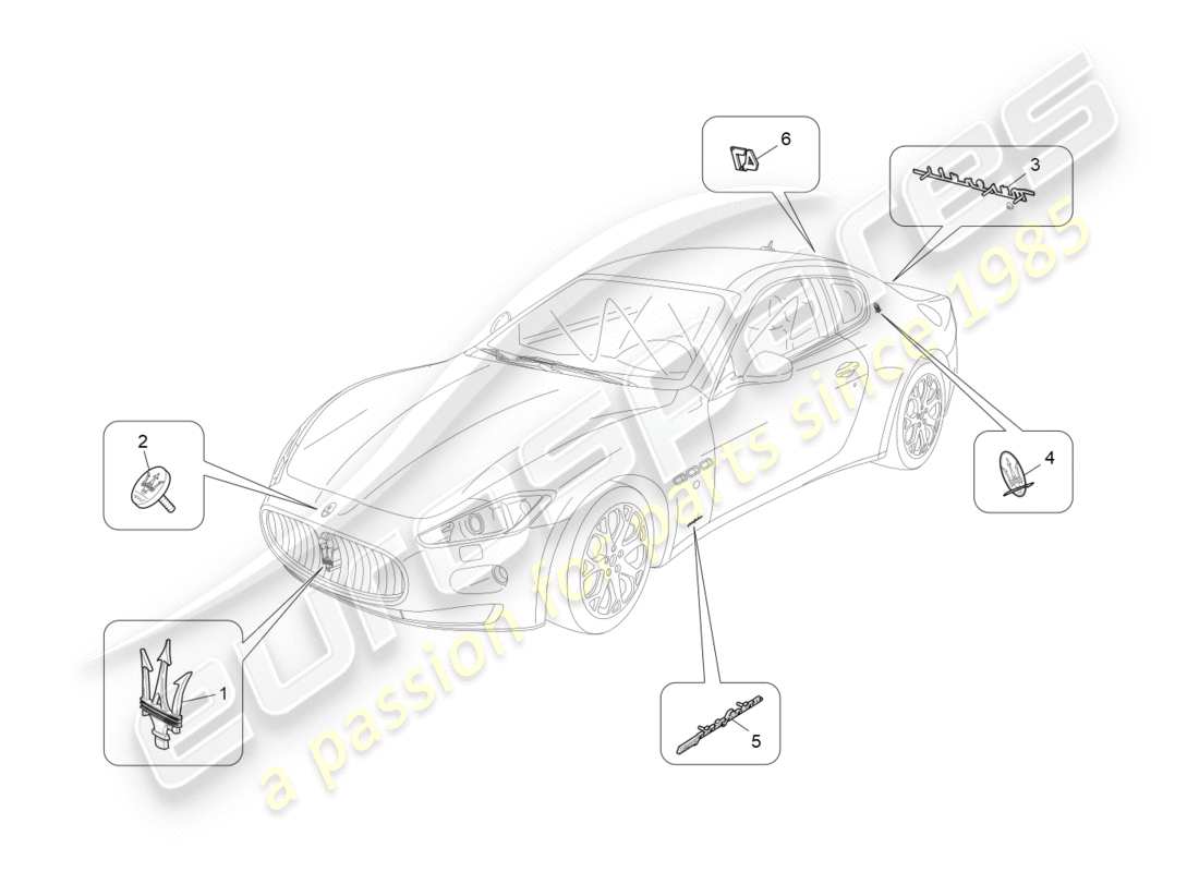 a part diagram from the maserati granturismo (2014) parts catalogue