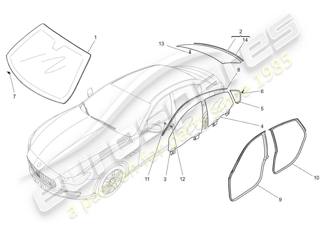 a part diagram from the maserati qtp 3.0 tds v6 275hp (2015) parts catalogue