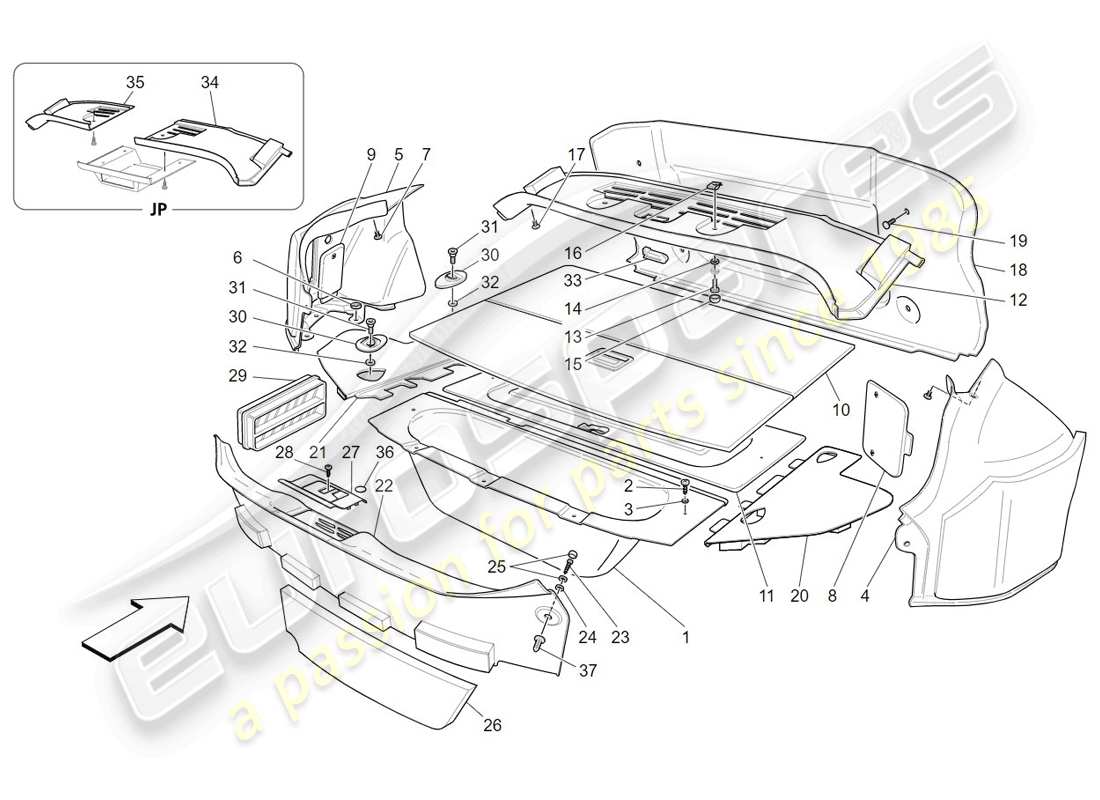 a part diagram from the Maserati GranTurismo (2009) parts catalogue