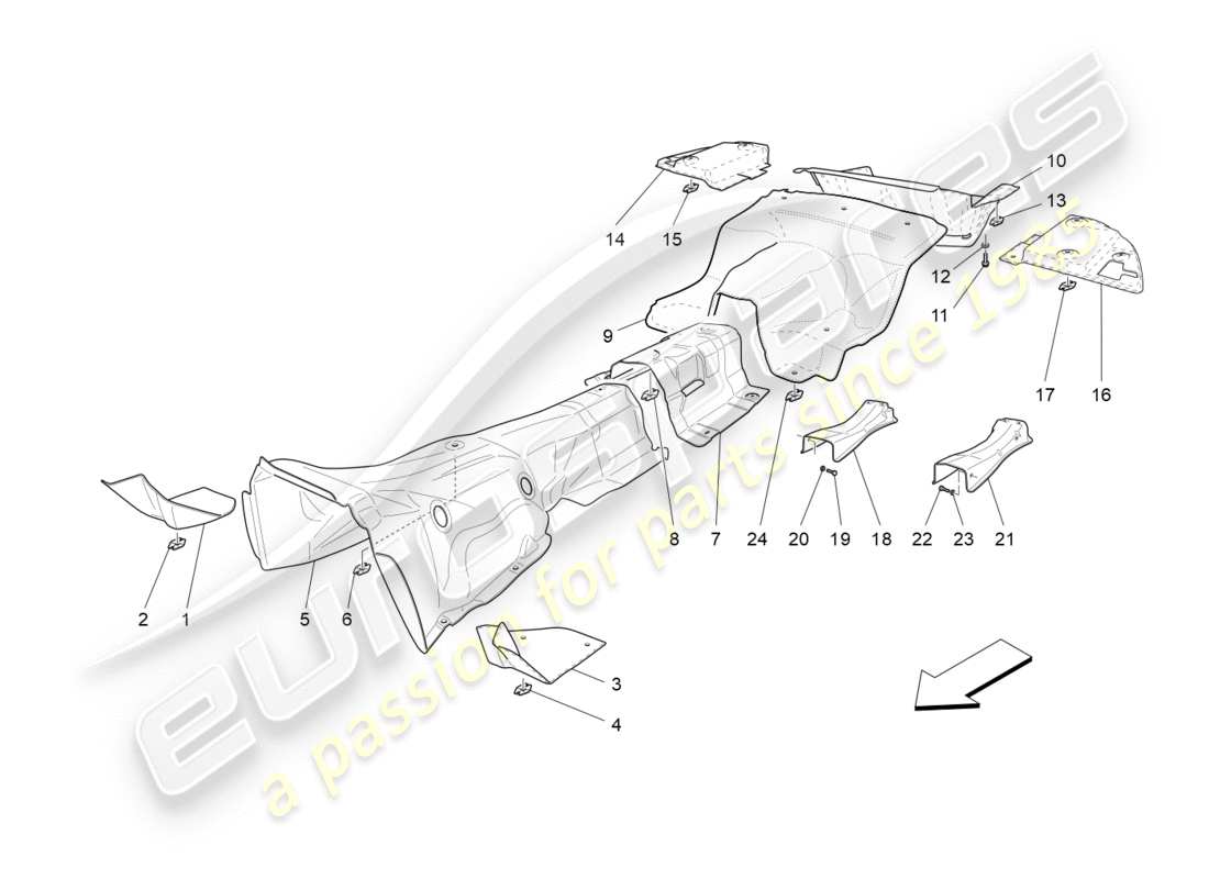 a part diagram from the maserati granturismo (2012) parts catalogue