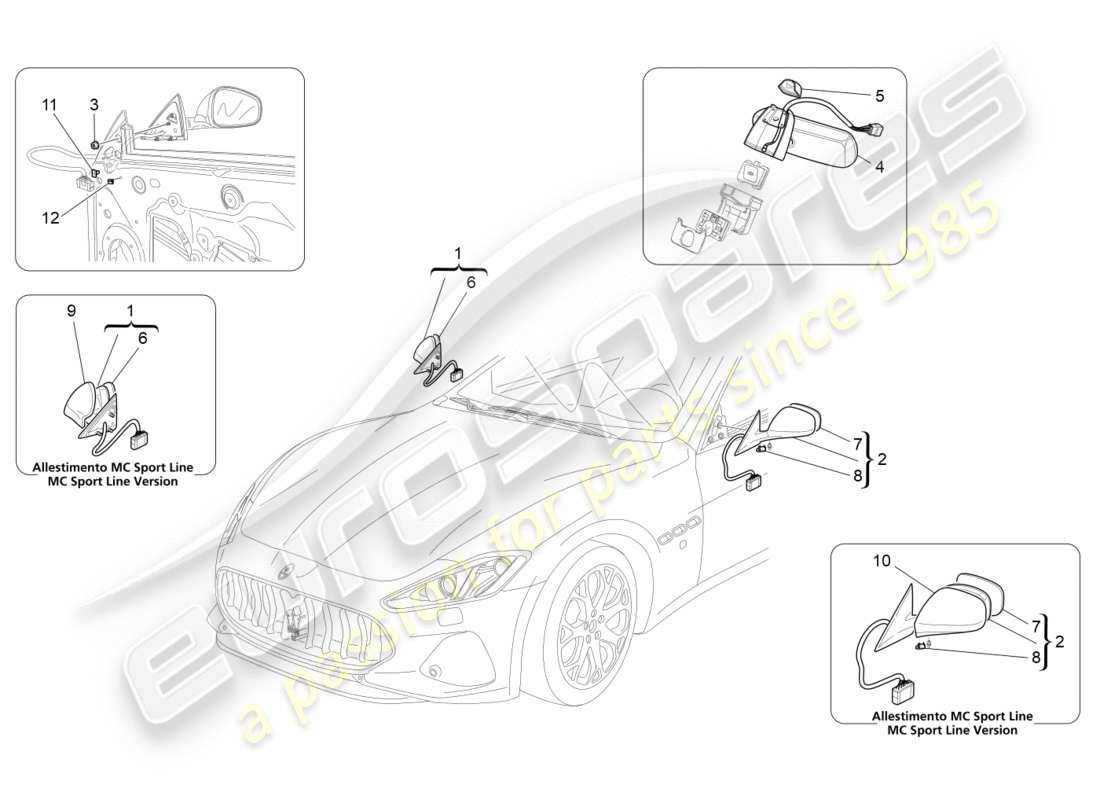 a part diagram from the maserati granturismo s (2020) parts catalogue