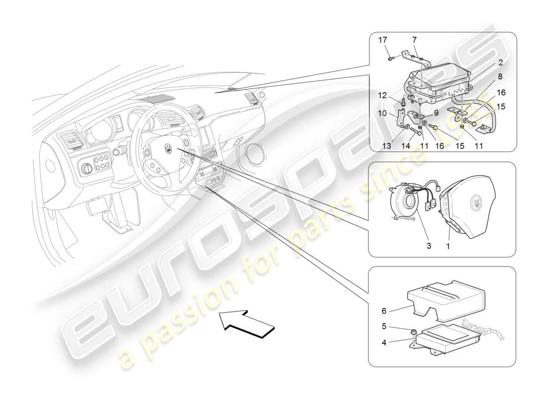 a part diagram from the maserati granturismo (2008) parts catalogue