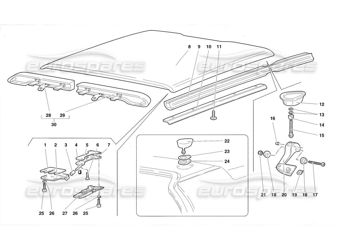 a part diagram from the lamborghini diablo roadster (1998) parts catalogue