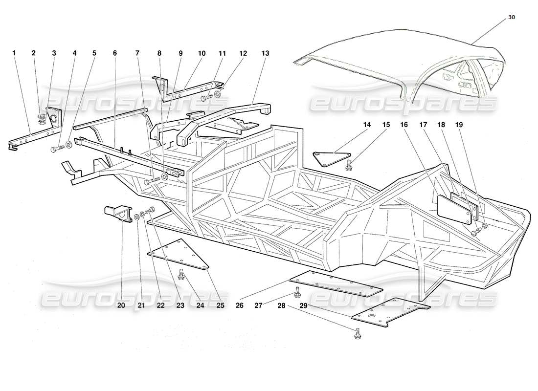 a part diagram from the Lamborghini Diablo (1991) parts catalogue